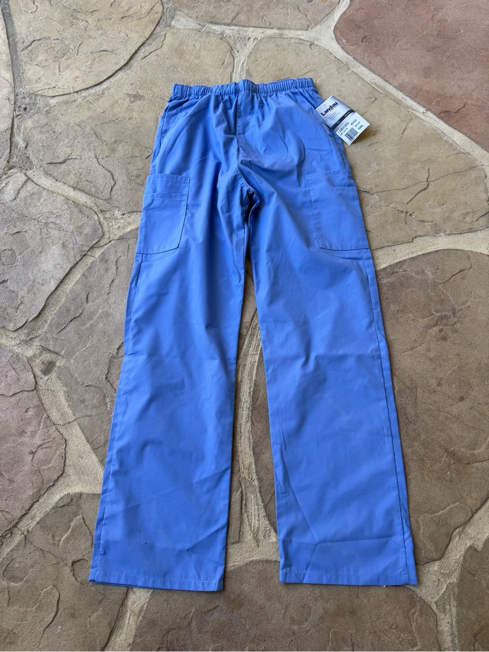 Landau, Light Blue, Men's, Elastic Waist, Scrub Pants, Size Small
